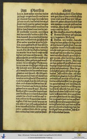 Am obersten abent und tag