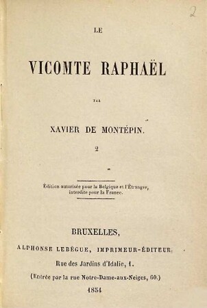 Le Vicomte Raphaël, 2
