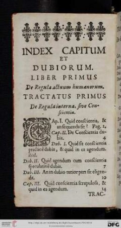 Index capitum et dubiorum