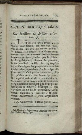 Section Trente-Quatrième. Des Fonctions du Système absorbant