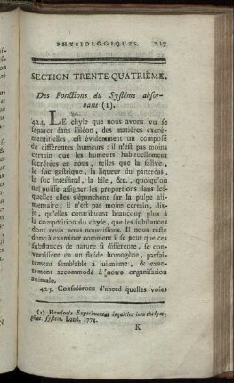 Section Trente-Quatrième. Des Fonctions du Système absorbant