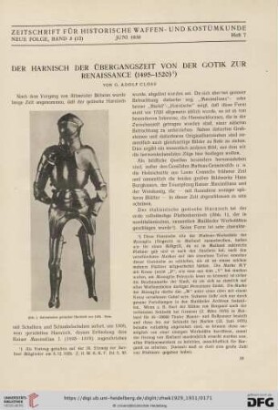 Der Harnisch der Übergangszeit von der Gotik zur Renaissance (1495-1520)
