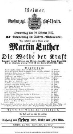 Martin Luther oder Die Weihe der Kraft