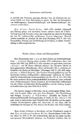 Rezensionen und Hinweise : Kirchen-, Kunst-, Geistes- und Kulturgeschichte