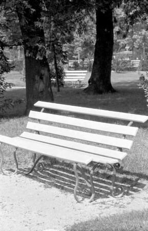 Neuer Anstrich für die Bänke im Stadtgarten