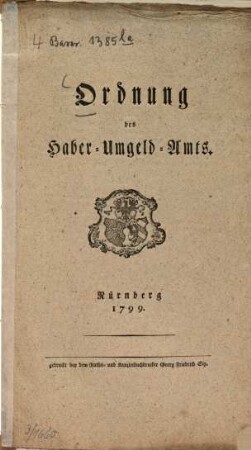 Ordnung des Haber-Umgeld-Amts