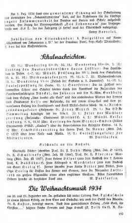 Die Weihnachtsmusik 1934