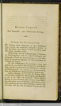 Erstes Capitel. Das Granulit - oder Weissstein - Gebirge