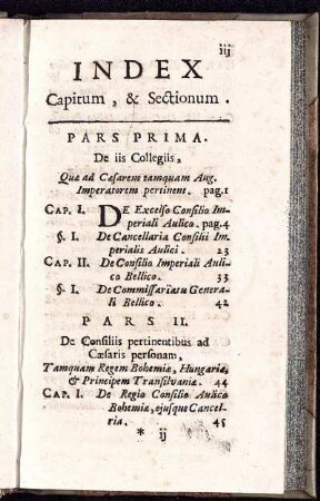 Index Capitum, & Sectionum
