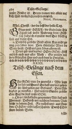 XXXII. Tisch-Gesänge nach dem Essen.