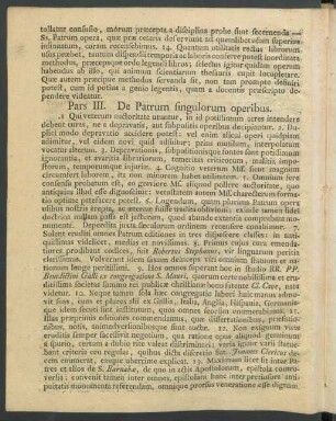 Pars III. De Patrum singulorum operibus
