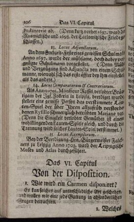 Das VI. Capitul Von der Disposition.