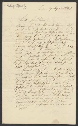 Brief an Rebecka Lejeune Dirichlet : 19. Sept. 1848