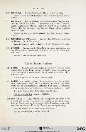 Bijoux Suisses Anvciens (Nr. 320-331)