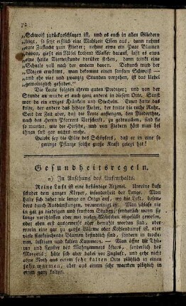 Gesundheitsregeln.