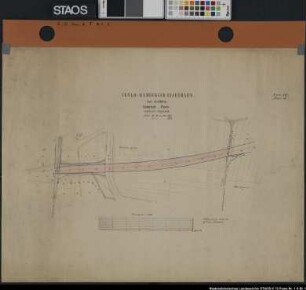 Projektierte Linienführung der Venlo-Hamburger Eisenbahn in der Bauerschaft Powe mit den angrenzenden Parzellen und Besitzernamen (um 1870) - 7 Blätter: Blatt 1 = Sect. XXV Bl. 11 Blatt 2 = Sect. XXV Bl. 12 Blatt 3 = Sect. XXVI Bl. 1 Blatt 4 = wie Bl. 3 Blatt 5 = Sect. XXVI Bl. 2 Blatt 6 = Sect. XXVI Bl. 3 Blatt 7 = wie Bl. 6 Ausf.-Art: Farbige Zeichnung Herst.: Beckmann Format: 53 x 68 cm Maßstab: 1 : 1250