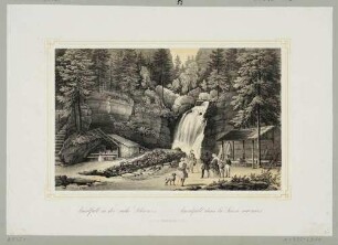 Der Amselfall im Amselgrund zwischen Rathewalde und Rathen in der Sächsischen Schweiz