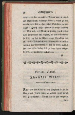 Eilftes Stück. Zweyter Brief