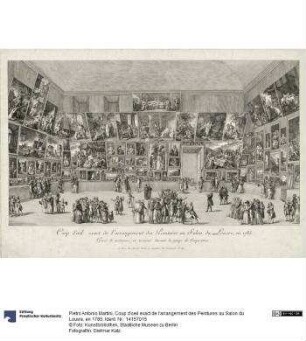Coup d'oeil exact de l'arrangement des Peintures au Salon du Louvre, en 1785