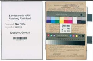 Entnazifizierung Gertrud Erbsloeh , geb. 02.12.1895 (Kontoristin)