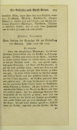 Fünfter Zeitraum. Vom Anfang der Kreuzzüge bis zur Entdeckung von America. Jahr 1096 bis 1520