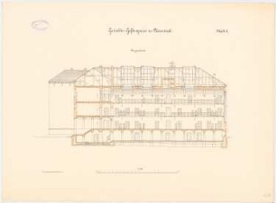 Gerichtsgefängnis, Neuwied: Längsschnitt 1:100