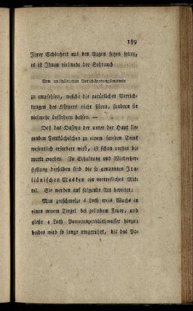 Von unschädlichen Verschönerungsmitteln.