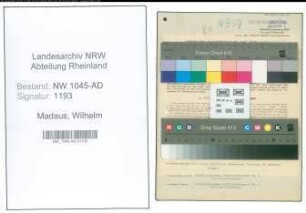 Entnazifizierung Wilhelm Madaus , geb. 20.01.1886 (Beamter)