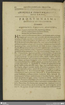 Progymnasma Secundum Et Tricesimum. Germania
