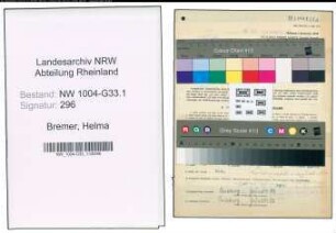 Entnazifizierung Helma Bremer , geb. 31.05.1921 (Referendarin)