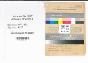 Entnazifizierung Wilhelm Wemhoener , geb. 08.12.1903 (Buchhalter)