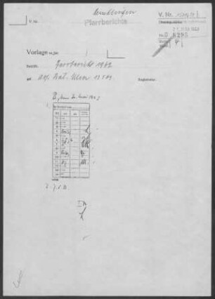 Heuchlingen: Pfarrbericht 1962