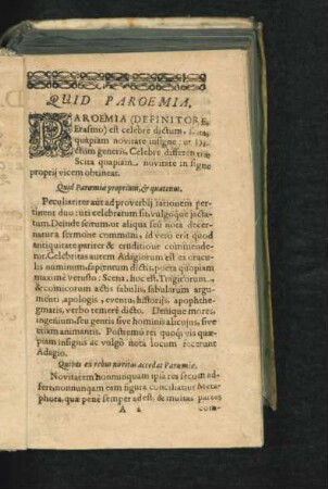 Quid Paroemia.