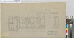 Wiederaufbau des Empfangsgebäudes [Bahnhof] Essen-Stadtwald, Blatt 3: Grundriß Ober- und Dachgeschoß, M. 1:100