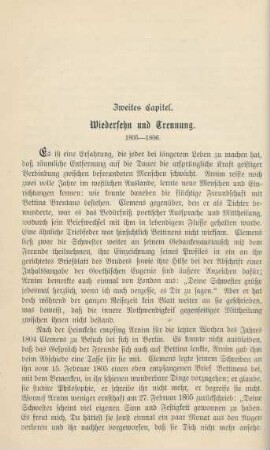 Zweites Capitel. Wiedersehn und Trennung. 1805 - 1806