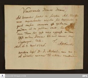 Brief von August Hermann Francke an Joachim Lange.