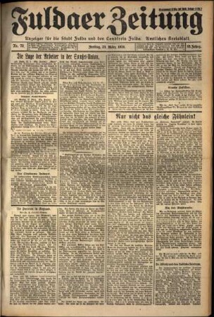 Erste Ausgabe vom Freitag, den 23. März 1928.