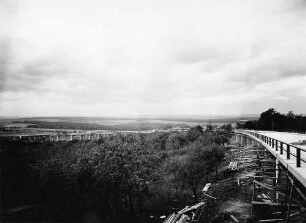 Aichelbergviadukt, km 165,953 - km 166,868 Bauzustand 1937. Fahrbahn Stuttgart - Ulm fertiggestellt