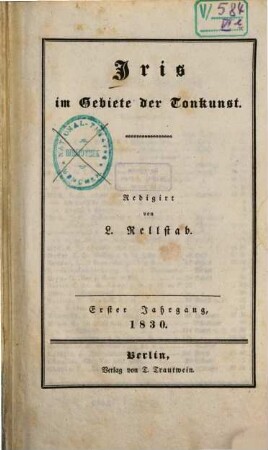 Iris im Gebiete der Tonkunst. 1, 1. 1830