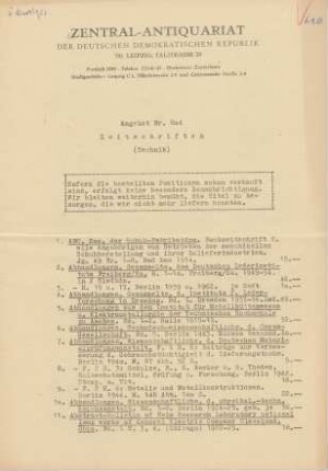 Nr. 804: Zeitschriften (Technik)