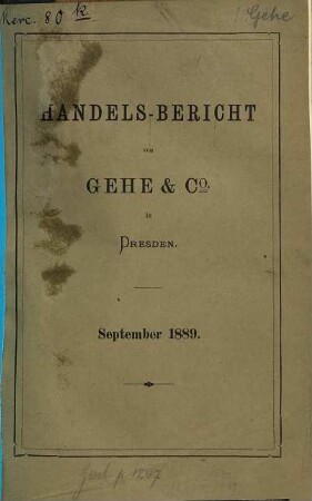 Handelsbericht. 1889,9