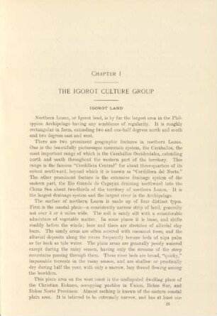 Chapter I. The Igorot culture group