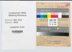 Entnazifizierung Erich Langwost , geb. 12.07.1903 (Werkmeister)