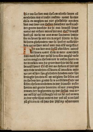 [H]Ierom laet ons ihesum vliteliken ...