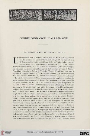 4. Pér. 4.1910: L' exposition d'art musulman à Munich : correspondance d'Allemagne