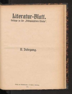 1: Literatur-Blatt - 2.1906