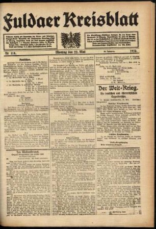 Ausgabe vom Montag, den 22. Mai 1916.