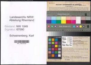 Entnazifizierung Karl Schoenenberg , geb. 19.10.1880 (Baecker)