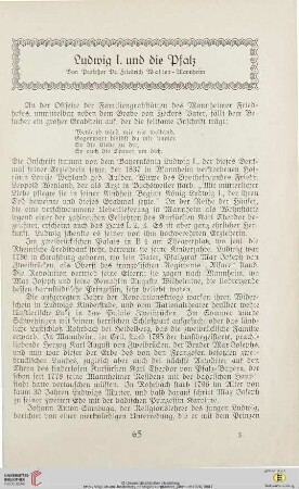 Ludwig I. und die Pfalz