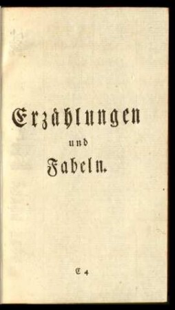 Erzählungen und Fabeln